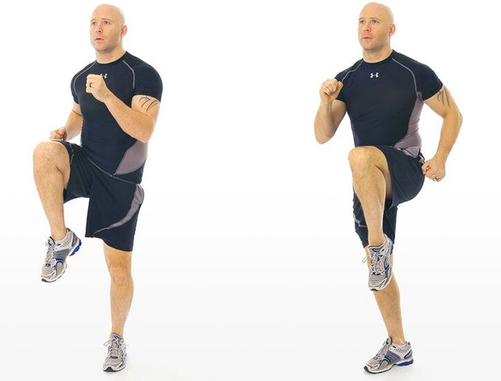 Účinne zvyšuje potenciu behaním na mieste s vysokými kolenami